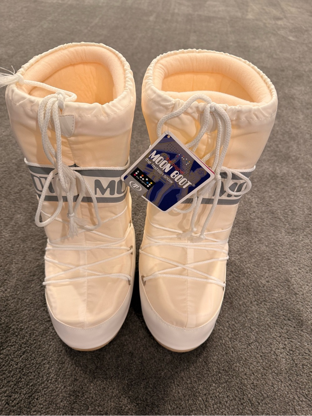 Tecnica Moon Boot Nylon Icon Snow Tall Boots White US 9-10.5 Brand New